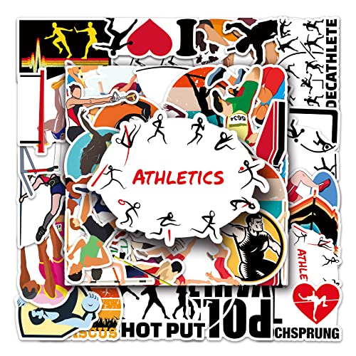 Leichtathletik-Aufkleber, kreative Vinyl-Aufkleber für Sportliebhaber, wasserdichte athletische Aufkleber für Wasserflaschen, Laptops, Skateboards und Ausrüstung, 50 Stück Leichtathletik-Aufkleber, kreative Vinyl-Aufkleber für Sportliebhaber, wasserdichte athletische Aufkleber für Wasserflaschen, Laptops, Skateboards und Ausrüstung, 50 Stück von Generisch