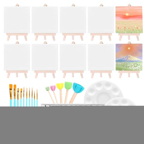 Leinwand-Malerei-Set – Malerei-Set | Mini-Acrylfarben-Leinwand-Set 10 Stück | tragbares, waschbares Zubehör zum Lernen für Mädchen, Kinder, Erwachsene, , Zuhause, Klassenzimmer, Party Leinwand-Malerei-Set – Malerei-Set | Mini-Acrylfarben-Leinwand-Set 10 Stück | tragbares, waschbares Zubehör zum Lernen für Mädchen, Kinder, Erwachsene, , Zuhause, Klassenzimmer, Party von Generisch