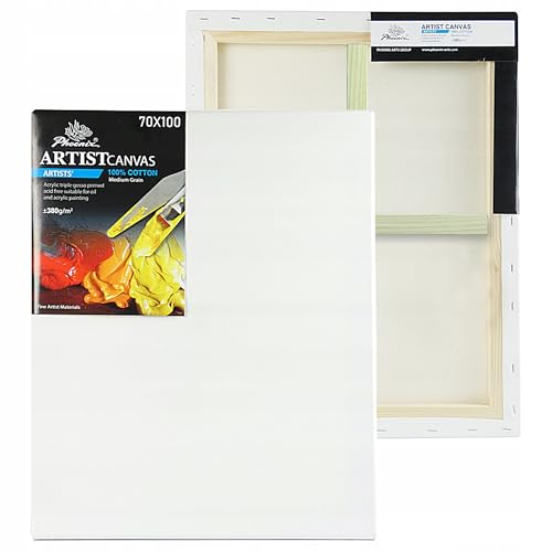 Leinwand Premium – Malerleinwand auf Keilrahmen 380g/m² Baumwolle, 3-fach grundiert, stabiler Holzrahmen 17x38 mm, nachspannbar mit Keilen, für Öl- & Acrylfarben (70 x 100 cm) von Generisch