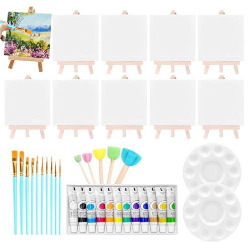 Leinwand und Farben Set,10 Teile Acrylfarbe Streifen Leinwand Set | Für Künstler Kinder Mädchen Basteln Unterwegs Zuhause Schule Leinwand und Farben Set,10 Teile Acrylfarbe Streifen Leinwand Set | Für Künstler Kinder Mädchen Basteln Unterwegs Zuhause Schule von Generisch