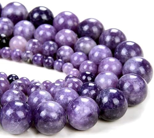 Lepidolith-Perlen zur Schmuckherstellung, 6 mm, violette Lepidolith-Edelsteine, lose Steinperlen, 116 Stück von Generisch