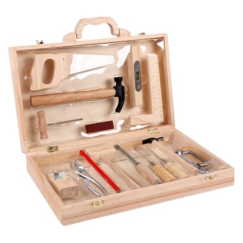 Lernspielzeug – Holzbausatz, Werkzeugkasten | Rollenspielset Mit Praktischen Aktivitäten Für Kleinkinder, Pädagogisches Bauspielzeug Für Und Mädchen Zur Förderung Von Kreativität, Motorik Und F von Generisch