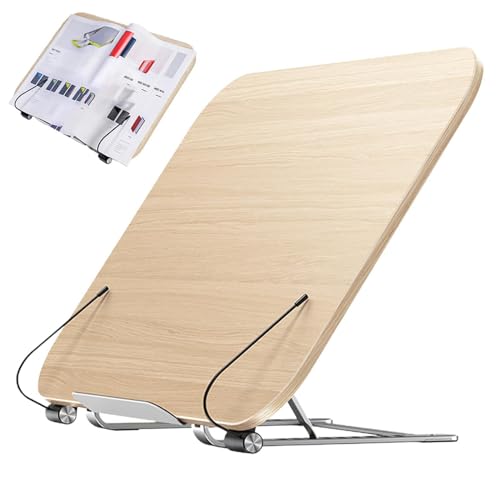 Leseständer, Buchhalter, 12 verstellbare Lehrbuchständer, Seitenclip, Dokumentenhalter – Laptop-Ständer, Skizzen-Zeichenbrett, Küche, Kochen, Rezeptregal zum Schreiben und Lesen von Generisch