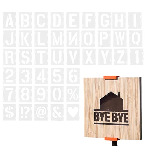 Letter Stencils Kit - 42pcs Reusable Alphabet Templates | Letter and Number Stencils | Interlocking Stencil Kit for Painting on Wood,Wall,Fabric,Rock,Sign,diys Art Projects von Generisch