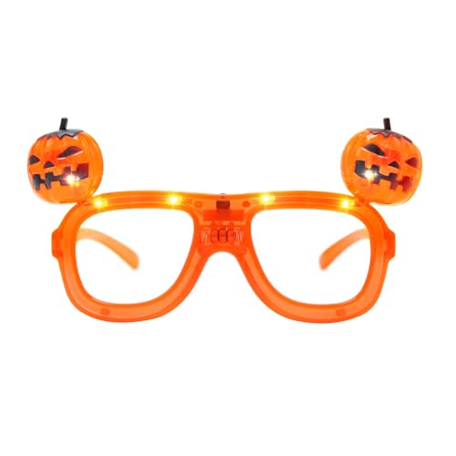 Leuchtende Halloween Brille – LED Brillenrahmen für Kinder | Spaßige Halloween Brille mit Licht für Kostümparty, Lustige Deko Requisite als Mitgebsel für Kindergeburtstag Karneval Schulfeier von Generisch