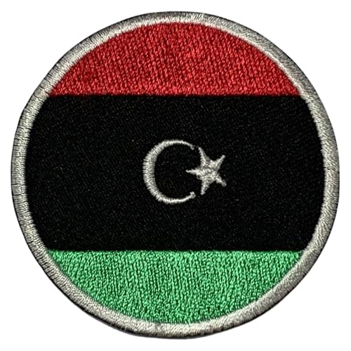 Libyen Flagge Patch Rund - 6cm Besticktes Bügelbild Aufbügler Aufnähen - Taktisches Militär Emblem für Jacken, Rucksäcke, Hüte, Westen & Kleidung - Kreisförmige Nationalflagge Patch Libyen Flagge Patch Rund - 6cm Besticktes Bügelbild Aufbügler Aufnähen - Taktisches Militär Emblem für Jacken, Rucksäcke, Hüte, Westen & Kleidung - Kreisförmige Nationalflagge Patch von Generisch