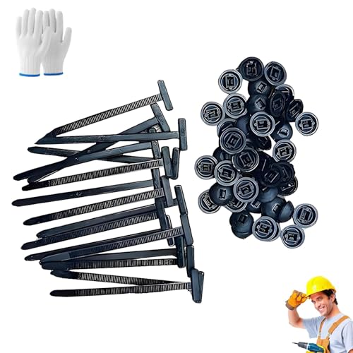 Liebezeitde Nylon Universal Kabelband Spänne, Nylon Universal Cable Tie Buckle, Universal-Kabelbinderschnalle aus Nylons, Uv-Beständige, Für Auto Tägliche Reparaturen (20pcs) von Generisch