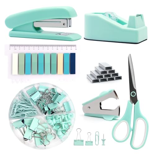 Lila Cute Office Supplies Set: Hefter, Klebebandabroller & mehr | Schreibtischzubehör für Frauen - Geschenk für Studenten, Kollegen & Chef von Generisch