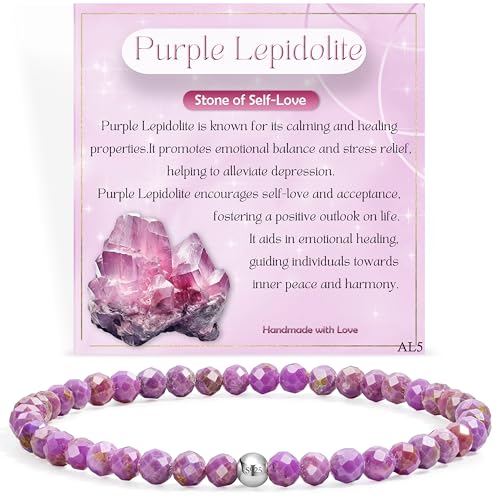 Lila Lepidolith – selbstliebend – Perlenarmbänder für Frauen, handgefertigte Naturstein-4 mm Perlen, Stretch-Armbänder, Chakra-Kristall, Edelsteinschmuck, Geschenke Lila Lepidolith – selbstliebend – Perlenarmbänder für Frauen, handgefertigte Naturstein-4 mm Perlen, Stretch-Armbänder, Chakra-Kristall, Edelsteinschmuck, Geschenke von Generisch