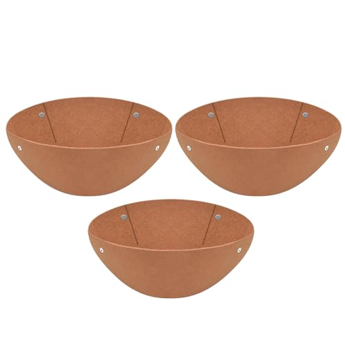 Liner für - Runde Ersatz Pflanzkorb Liner | Blumentopf Filzmatte | Atmungsaktive Runde Korbeinlagen Ersatz Set von 3 für Gartenarbeit Drainage Gartendekoration Pflanzgefäß von Generisch