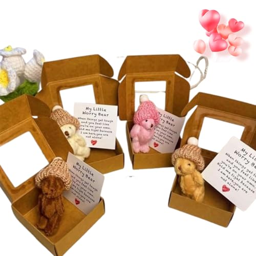 Little Bear in Box, Handmade Mini 𝐩𝐥𝐮𝐬𝐡 Teddy Bear in 𝐛𝐨𝐱, Handmade Mini 𝐩𝐥𝐮𝐬𝐡 𝐛𝐞𝐚𝐫 in 𝐛𝐨𝐱, Emotional Support Plush Positive Gifts for Christmas and Valentine's Day (Mix) von Generisch