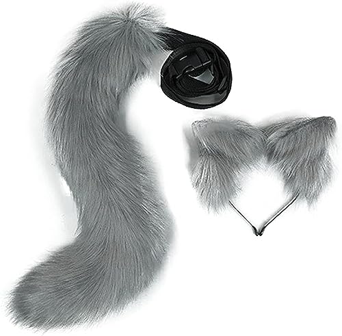 LittleLuluda Cosplay Furry Wolf Katze Fuchsschwanz und Ohren Stirnband Set Kostüm Zubehör (g) von Generisch