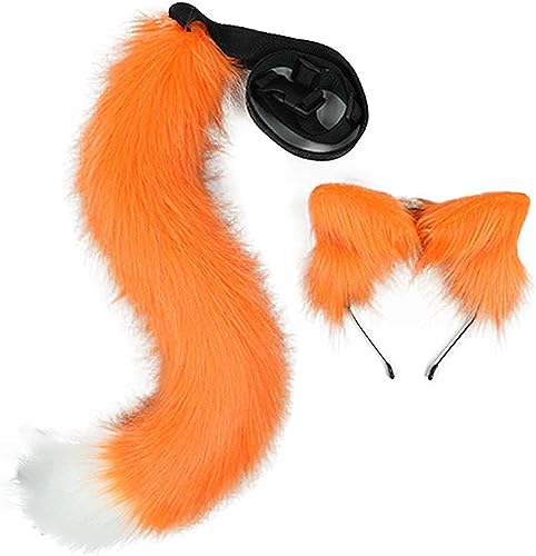 LittleLuluda Cosplay Pelziger Wolf Katze Fuchsschwanz und Ohren Stirnband Set Kostüm Zubehör (f) von Generisch