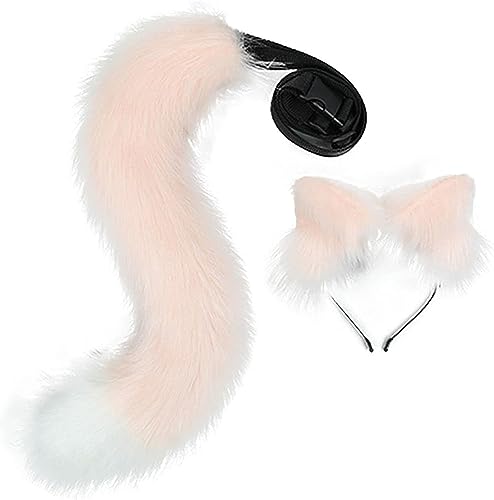 LittleLuluda Cosplay Pelziger Wolf Katze Fuchsschwanz und Ohren Stirnband Set Kostüm Zubehör (h) von Generisch