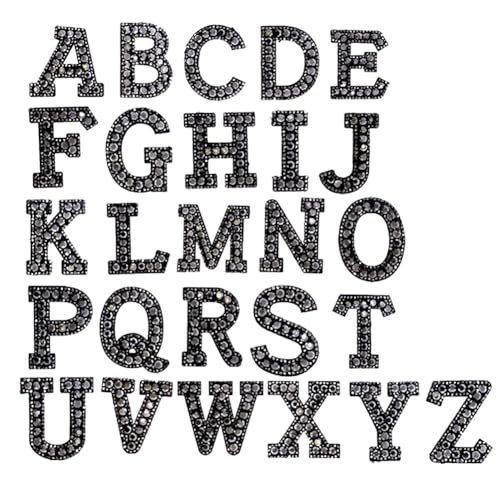 Locomo individueller Strass-Buchstabe zum Aufbügeln, schwarz, zum Aufnähen mit Perlen, Alphabet A-Z, glitzernde Großstadt, bestickt, Namensschild, Motiv, Jacke, T-Shirt, Rucksack Locomo individueller Strass-Buchstabe zum Aufbügeln, schwarz, zum Aufnähen mit Perlen, Alphabet A-Z, glitzernde Großstadt, bestickt, Namensschild, Motiv, Jacke, T-Shirt, Rucksack von Generisch