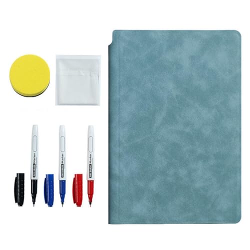 Löschbarer Notizblock, löschbares Notizbuch, abwischbares Notizbuch, tragbares abwischbares Whiteboard, wiederverwendbar, A5, radierbares Whiteboard mit 3 farbigen Markern für Meetings in Cas Löschbarer Notizblock, löschbares Notizbuch, abwischbares Notizbuch, tragbares abwischbares Whiteboard, wiederverwendbar, A5, radierbares Whiteboard mit 3 farbigen Markern für Meetings in Cas von Generisch