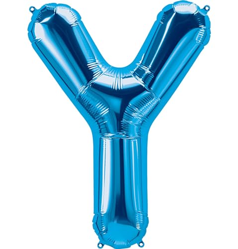 Luftballon Folienballon 40.6 cm Geburtstagsdeko Ballon Geburtstag Buchstaben Dekoration (40.6 cm Blauer Buchstabe Y) von Generisch