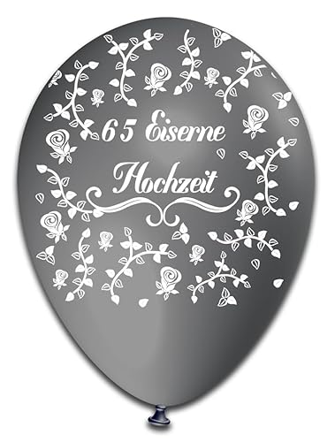 Luftballons Eiserne Hochzeit silber Rundumdruck, ca. 30 cm, 10 Stück Luftballons Eiserne Hochzeit silber Rundumdruck, ca. 30 cm, 10 Stück von Generisch