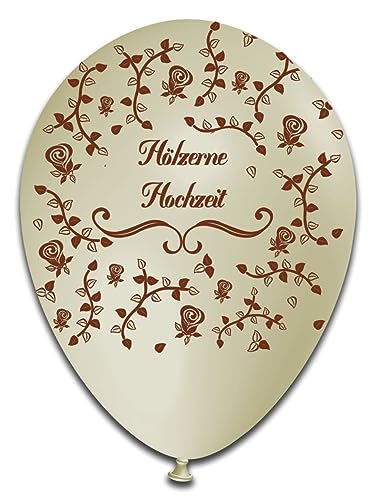 Luftballons Hölzerne Hochzeit Rundumdruck, ca. 30 cm, 10 Stück Luftballons Hölzerne Hochzeit Rundumdruck, ca. 30 cm, 10 Stück von Generisch