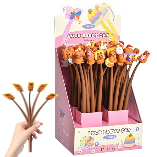 Lustige Stifte | 48 Stück Capybara Wackelnd Klassenstift | 0,5 mm Mine für Schule Studium Zuhause Lehrer Schüler Journaling Lustige Stifte | 48 Stück Capybara Wackelnd Klassenstift | 0,5 mm Mine für Schule Studium Zuhause Lehrer Schüler Journaling von Generisch