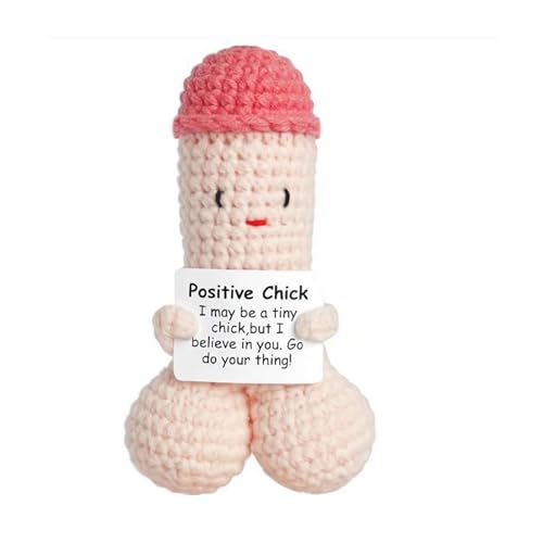 Lustiger Häkelschwanz, positives Ornament für Männer, Mini-Häkel-Penis, Orn, Häkeln, Ermutigung, unterstützt emotional, Mini-lustiges positives Garn, Wolle, Häkelpuppe (1 Stück) von Generisch