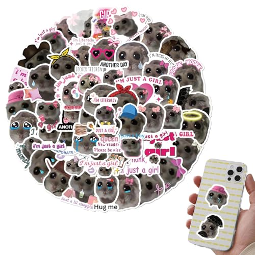 Lustiger Hamster-Aufkleber, weinender Hamster-Aufkleber | Lustiger Hamster Große Augen Wasserfester Aufkleber | Ästhetischer Girly Hamster Aufkleber Niedlich 56X für Skateboard Laptop Wasserflasche Ha Lustiger Hamster-Aufkleber, weinender Hamster-Aufkleber | Lustiger Hamster Große Augen Wasserfester Aufkleber | Ästhetischer Girly Hamster Aufkleber Niedlich 56X für Skateboard Laptop Wasserflasche Ha von Generisch