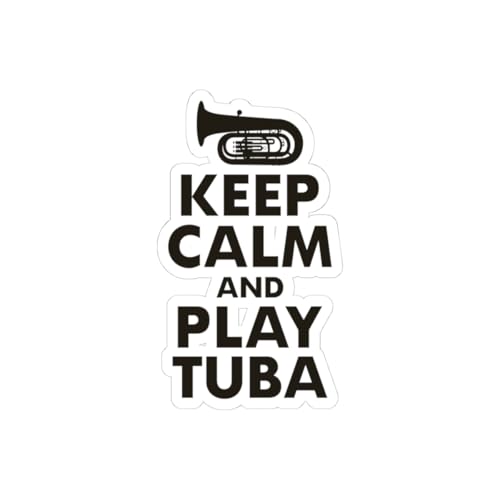Lustiger Tuba-Aufkleber – Keep Calm Messinginstrument, Humor, Vinyl-Aufkleber (7,6 x 7,6 cm) von Generisch
