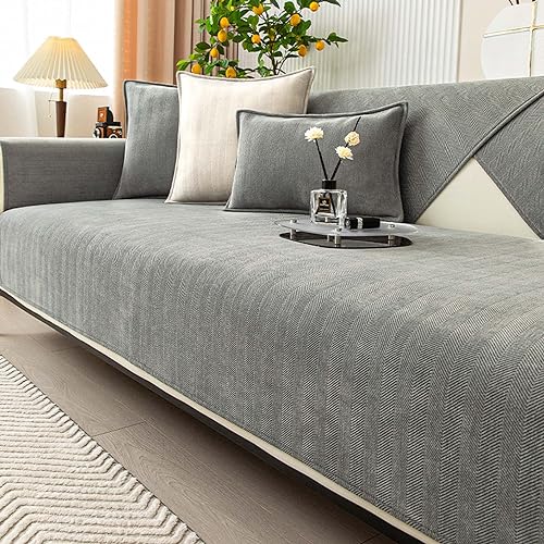 Lustiger flauschiger Chenille-Sofabezug mit Fischgrätenmuster, staub- und schmutzabweisend, weicher Plüschstoff, Möbelbezug für Haustiere und Kinder, stilvolle Heimdekoration Lustiger flauschiger Chenille-Sofabezug mit Fischgrätenmuster, staub- und schmutzabweisend, weicher Plüschstoff, Möbelbezug für Haustiere und Kinder, stilvolle Heimdekoration von Generisch