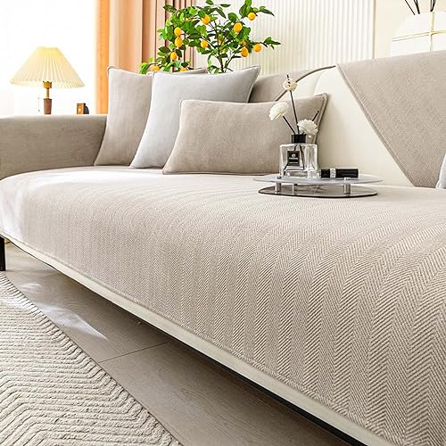 Lustiger flauschiger Chenille-Sofabezug mit Fischgrätenmuster, staub- und schmutzabweisend, weicher Plüschstoff für Möbel, stilvolle Heimdekoration, pflegeleicht Lustiger flauschiger Chenille-Sofabezug mit Fischgrätenmuster, staub- und schmutzabweisend, weicher Plüschstoff für Möbel, stilvolle Heimdekoration, pflegeleicht von Generisch