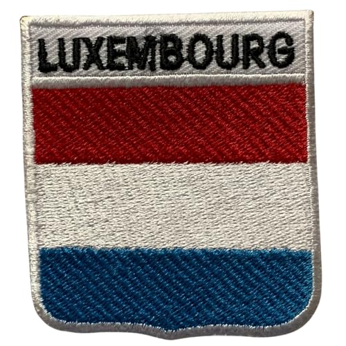 Luxemburg bestickte Schildflagge mit Namen Patch Aufbügeln/Aufnähen Abzeichen Nationalsymbol Militär Patch für Kleidung Rucksäcke Kappen von Generisch