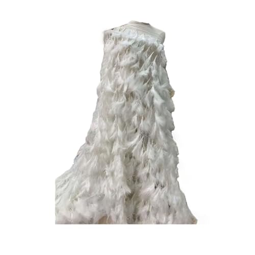 Luxuriöse 3D-Federspitze, glänzende Pailletten, Netzstoff, Spitze, Tüllstoff, Schweizer Brautschmuck, Hochzeit, Party, Nähmaterial von Generisch