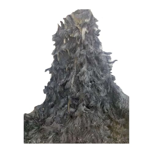Luxuriöse 3D-Federspitze, glänzende Pailletten, Netzstoff, Spitze, Tüllstoff, Schweizer Brautschmuck, Hochzeit, Party, Nähmaterial Luxuriöse 3D-Federspitze, glänzende Pailletten, Netzstoff, Spitze, Tüllstoff, Schweizer Brautschmuck, Hochzeit, Party, Nähmaterial von Generisch