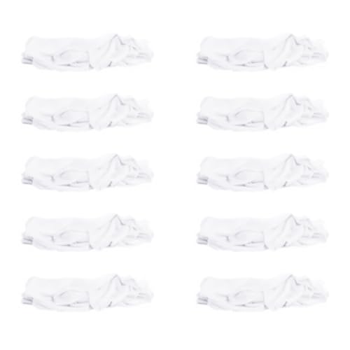 Luxuriöse Chiffon-ähnliche Hochzeitsstuhlbänder, 10 Stück, hochwertig, plissiert, Tüll, Stuhlrücken, dekorative Bänder, 17 cm breit, 250 cm lang, Bankett, Party, Gangdekoration, Stuhldekoration (weiß) von Generisch