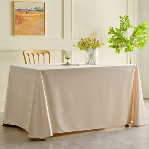 Luxuriöse Satin-Tischdecke, elegante Abdeckung für Konferenztische, für Büro-, Abendessen- und Desserttische zu Hause, Hotels und Veranstaltungen, 200 x 300 cm, Beige, perfekt für gehobene Anlässe von Generisch