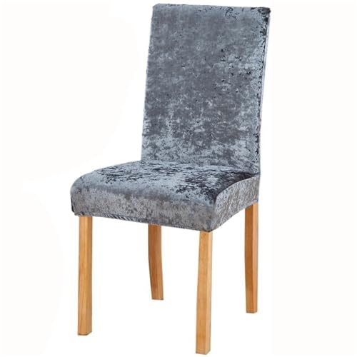 Luxuriöse Stretch-Stuhlhussen aus Pannesamt für Esszimmer – 2/4/6 Stück, universelle Schonbezüge für Küche und Hotel, Grau / Blau, 4 Stück Luxuriöse Stretch-Stuhlhussen aus Pannesamt für Esszimmer – 2/4/6 Stück, universelle Schonbezüge für Küche und Hotel, Grau / Blau, 4 Stück von Generisch