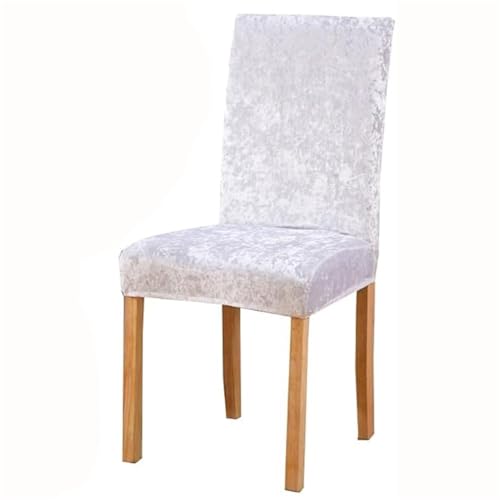 Luxuriöse Stuhlhussen aus Pannesamt für Esszimmer – Stretch-Schonbezüge für 2/4/6 Parsons-Stühle – universelle Stuhlschoner für Zuhause und Hotel, Weiß, 4 Stück Luxuriöse Stuhlhussen aus Pannesamt für Esszimmer – Stretch-Schonbezüge für 2/4/6 Parsons-Stühle – universelle Stuhlschoner für Zuhause und Hotel, Weiß, 4 Stück von Generisch