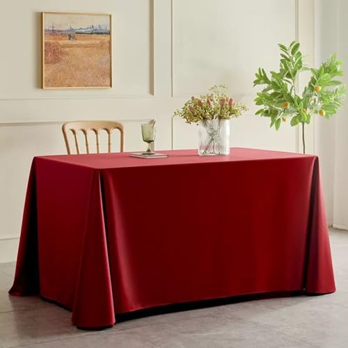 Luxuriöse rote Satin-Tischdecke für Büro, Konferenzen und Veranstaltungen – elegante Tischdecke für Abendessen und Dessert (180 x 260 cm) – perfekt für Zuhause und Hotel von Generisch