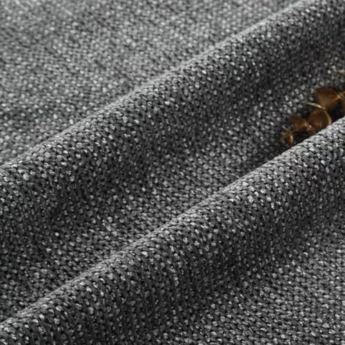 Luxuriöser, strapazierfähiger Chenille-Polsterstoff, 142 cm breit, dunkelgrau, ideal für Sofabezüge, Vorhänge und Kissenbezüge, hochwertiges strukturiertes Leinenmaterial, Meterware von Generisch