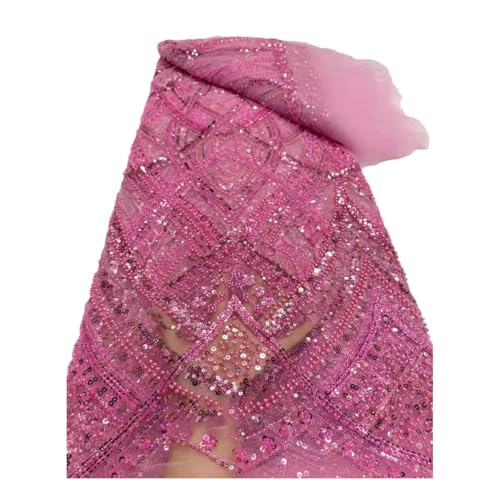 Luxuriöser afrikanischer Perlen-Mesh-Spitzenstoff mit Perlen und Pailletten, französischer Tüll, Spitzenstoff, nigerianisches Hochzeitskleid Luxuriöser afrikanischer Perlen-Mesh-Spitzenstoff mit Perlen und Pailletten, französischer Tüll, Spitzenstoff, nigerianisches Hochzeitskleid von Generisch