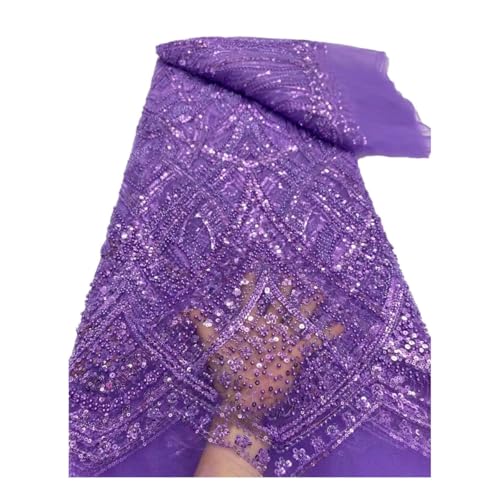 Luxuriöser afrikanischer Perlen-Mesh-Spitzenstoff mit Perlen und Pailletten, französischer Tüll, Spitzenstoff, nigerianisches Hochzeitskleid Luxuriöser afrikanischer Perlen-Mesh-Spitzenstoff mit Perlen und Pailletten, französischer Tüll, Spitzenstoff, nigerianisches Hochzeitskleid von Generisch