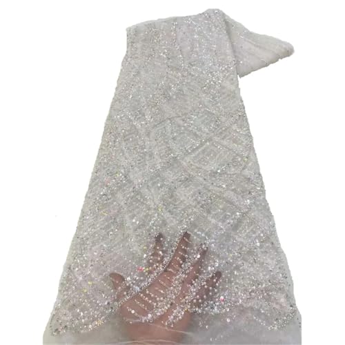 Luxuriöser handgefertigter Spitzenstoff für Damen mit Pailletten für Hochzeitskleider und Brautkleider Luxuriöser handgefertigter Spitzenstoff für Damen mit Pailletten für Hochzeitskleider und Brautkleider von Generisch