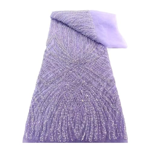 Luxuriöser hochwertiger Perlenstoff mit Pailletten, Stickerei, Stoff, modisch, französischer Tüll, Netz, Spitze, Hochzeitsstoff Luxuriöser hochwertiger Perlenstoff mit Pailletten, Stickerei, Stoff, modisch, französischer Tüll, Netz, Spitze, Hochzeitsstoff von Generisch