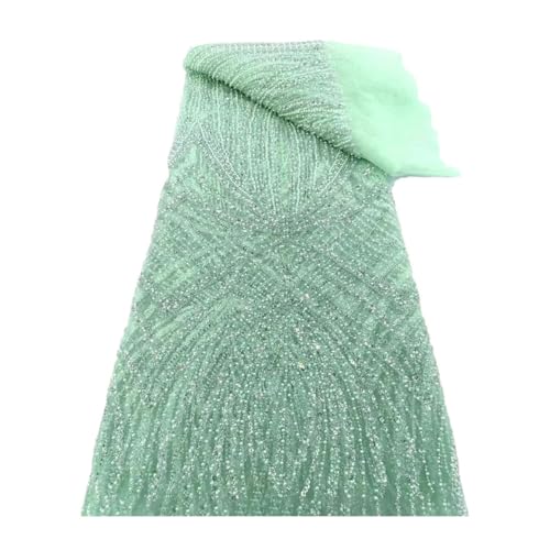 Luxuriöser hochwertiger Perlenstoff mit Pailletten, Stickerei, Stoff, modisch, französischer Tüll, Netz, Spitze, Hochzeitsstoff Luxuriöser hochwertiger Perlenstoff mit Pailletten, Stickerei, Stoff, modisch, französischer Tüll, Netz, Spitze, Hochzeitsstoff von Generisch