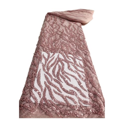 Luxuriöser schwerer Perlenstoff für afrikanische Hochzeitspartys, Kleiderstoff, 4,5 m, Stickerei, Pailletten, Tüll Luxuriöser schwerer Perlenstoff für afrikanische Hochzeitspartys, Kleiderstoff, 4,5 m, Stickerei, Pailletten, Tüll von Generisch