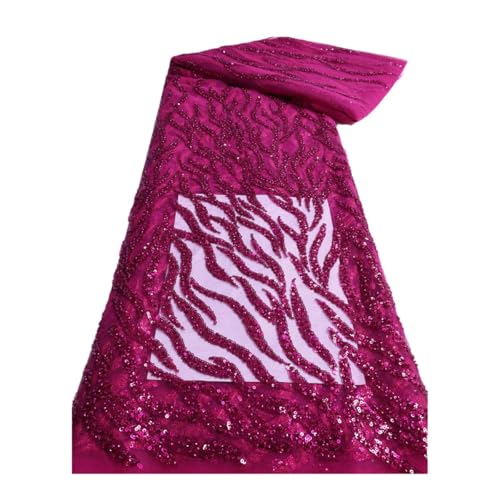 Luxuriöser schwerer Perlenstoff für afrikanische Hochzeitspartys, Kleiderstoff, 4,5 m, Stickerei, Pailletten, Tüll Luxuriöser schwerer Perlenstoff für afrikanische Hochzeitspartys, Kleiderstoff, 4,5 m, Stickerei, Pailletten, Tüll von Generisch