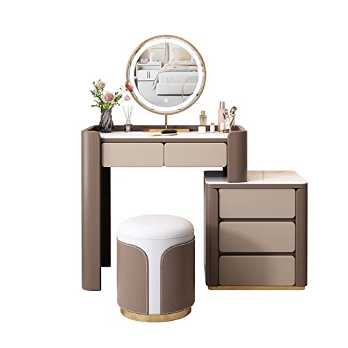 Luxuriöses Schminkset mit Schubladen, Kommode aus Holz für Schlafzimmer, Schminkspiegel, Aufbewahrungsschrank, Beistelltisch, Hocker für kleine Wohnungen, elegante Make-up-Station Luxuriöses Schminkset mit Schubladen, Kommode aus Holz für Schlafzimmer, Schminkspiegel, Aufbewahrungsschrank, Beistelltisch, Hocker für kleine Wohnungen, elegante Make-up-Station von Generisch