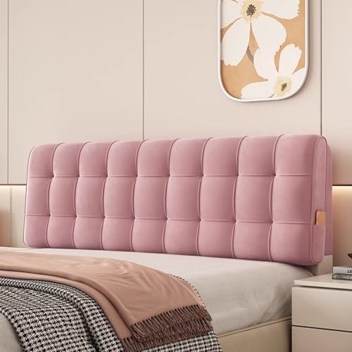 Luxuriöses rosa Bett-Kopfteil-Bezug, dicker holländischer Samtstoff, kratzfest und staubabweisend, waschbarer Schonbezug für Schlafzimmer-Dekor (90 x 60 x 6 cm) von Generisch