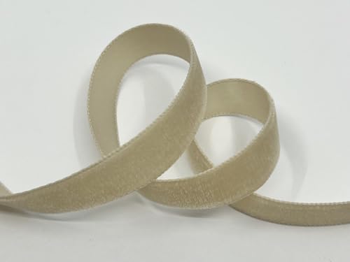 Luxus Samtband mit Webkante, 16mm, 5m-Rolle, 33 Farben, waschbar, für Geschenkverpackungen, Dekorationen, zum Nähen | Seidenbandweberei Säckingen GmbH (602 blonde (Sand)) von Generisch