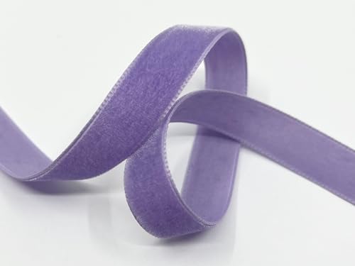 Luxus Samtband mit Webkante, 16mm, 5m-Rolle, 33 Farben, waschbar, für Geschenkverpackungen, Dekorationen, zum Nähen | Seidenbandweberei Säckingen GmbH (609 violet (Lavendel)) von Generisch