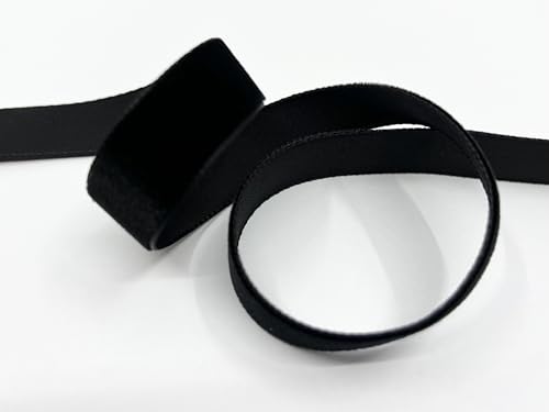 Luxus Samtband mit Webkante, 16mm, 5m-Rolle, 33 Farben, waschbar, für Geschenkverpackungen, Dekorationen, zum Nähen | Seidenbandweberei Säckingen GmbH (725 schwarz) von Generisch